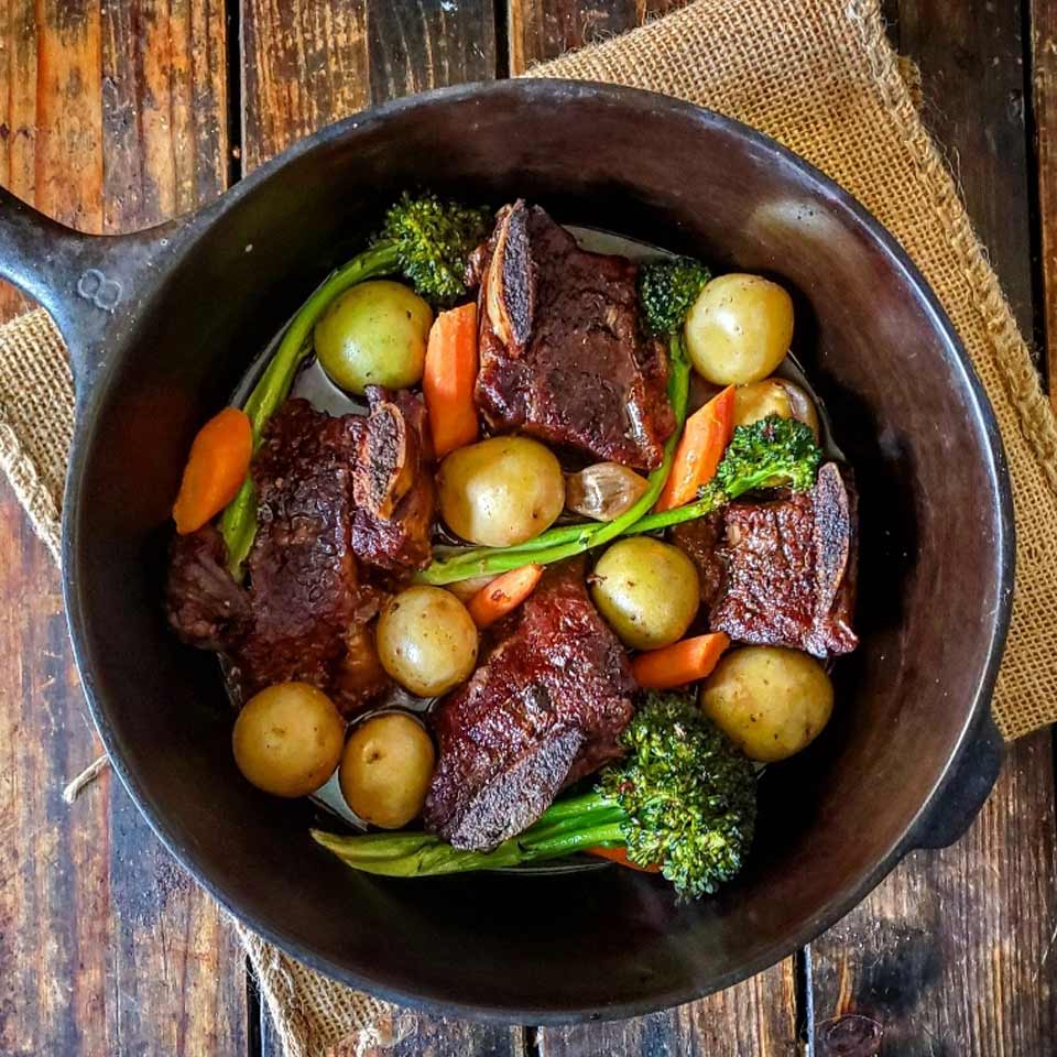 Dutch Oven-Braised Beef and Summer Vegetables Recipe