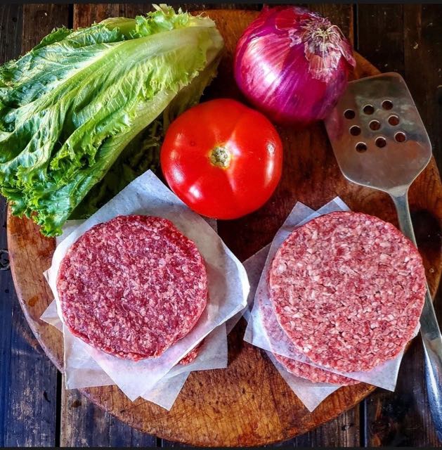 Ground Beef Patties 1/4# each, 4 per pack